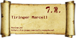 Tiringer Marcell névjegykártya